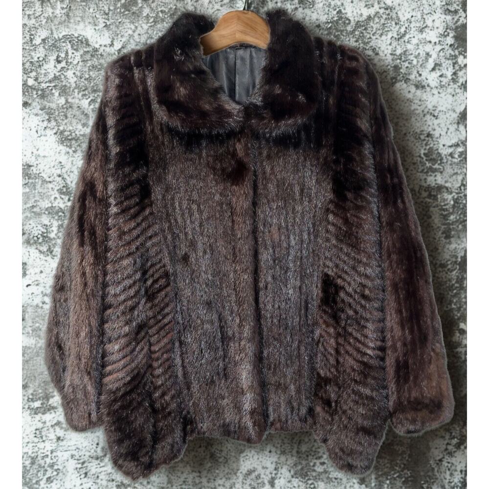 Ranch Mink Fur Coat Severyn Furs Short Jacket Womens Sz 10 PRISTINE Stored VTG - Picture 1 of 9